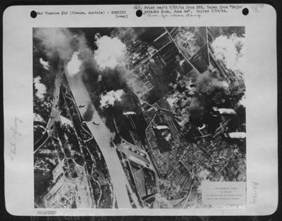 Oil storage tanks and various installations were destroyed or damaged.-Vienna, Austria.