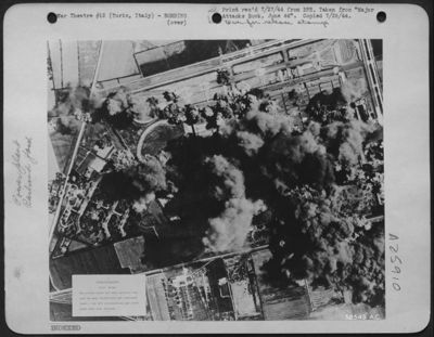 The entire plant has been severely damaged by many direct hits and resultant blast-the R/R installations and power plant were also damaged.-Turin/Mirafiori, Italy.