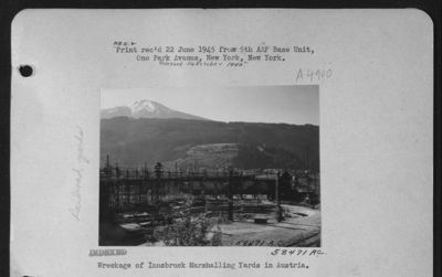 Wreckage Of Innsbruck Marshalling Yards In Austria.