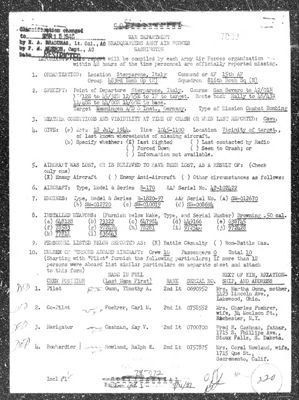 Missing Air Crew Report 7098, page 2: B-17 42-102422