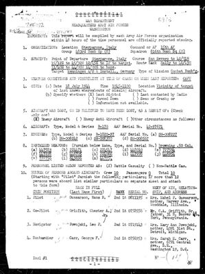 Missing Air Crew Report 6976, page 1: B-17 42-97671