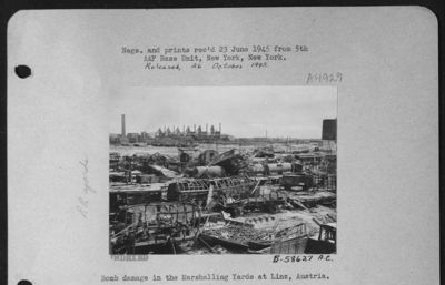 Bomb Damage In The Marshalling Yards At Linz, Austria.