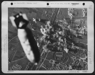 A Vital Rail Communication Of The Axis' Was Smashed As Boeing B-17 "Flying Fortresses" Of The 15Th Aaf Dropped 200 Tons Of Bombs On Ferrara, Italy, On 29 Dec. This Photo Was Taken By A Plane In The First Formation Of Heavy Bombers Over The Target, And S