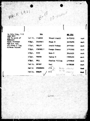 Missing Air Crew Report 6901, page 2: B-17 42-32109 Mizpah, 1944-07-14