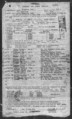 Missing Air Crew Report 11543, page 2: B-17 42-102388 8. ENOINES: Type, model & series, 1944-06-22