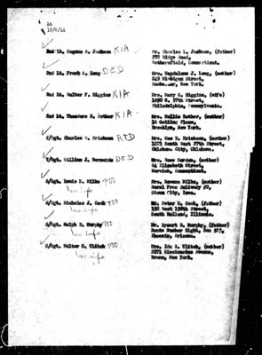 Missing Air Crew Report 6975, page 2: B-17 44-6174