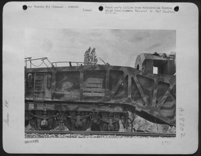 This Is One Of The 7 Big Railroad Guns Ruined By Tactical Air Force Planes In The Four Day Attack On The Road From Montelimar And Valence.