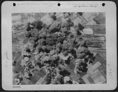 Striking for the first time in the longest mission yet flown by the Mediterranean based bombers, Boeing B-17 Flying Fortresses of the 15th AAF attacked the railroad yards at Venissieu, five miles south of Lyon, France, on 25 May 44 with reported hits