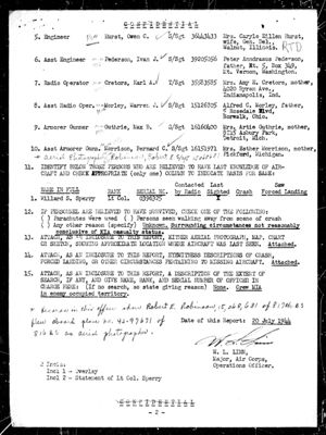 Missing Air Crew Report 6976, page 2: B-17 42-97671