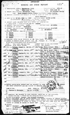 Missing Air Crew Report 9319, page 2: B-17 42-102841 Shadrack, 1944-10-23