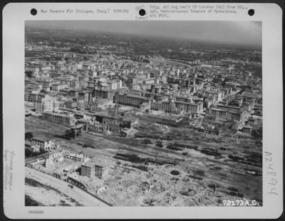 Aerial View Of Bologna, Italy, After The Fall Of The City, Showing The Accurate Bombing By 12Th & 15Th Air Force Planes. None Of The City'S Cultural Shrines Were Hit. 6 August 1944.