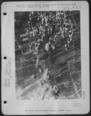 Bombs Away, And How -- Fragmentation Bombs, Part Of The Heavy Load That Was Let Loose On The Memmingen Airdrome In Southern Germany By Boeing B-17 Flying Fortresses Of The 15Th Aaf, Are Shown Here On The Way To The Target During The Heavy Bomber Attack Of