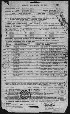 Missing Air Crew Report 11273, page 2: B-17 44-6423 Nene, 1945-01-21
