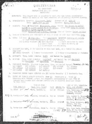 Missing Air Crew Report 7099, page 1: B-17 44-6177