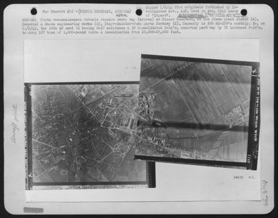 BEFORE: Photo reconnaissance reveals repairs under way (arrows) at Wiener Neustadt