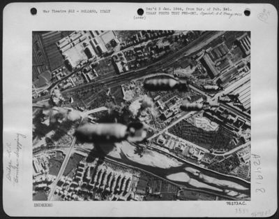 Afhq, Nov. 14Th -- Another Smash At The German Transportation System - Bombs From Flying Fortresses Of The 15Th Army. Afhq, Nov. 14 -- Another Smash At The German Transportation System - Bombs From Boeing B-17 Flying Fortresses Of The 15Th Army Air Forc