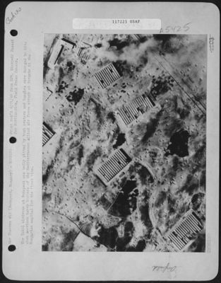 The Tokol Airdrome At Budapest Was Badly Pitted By Bomb Craters And Hangars Were Damaged By Hits When American Heavy Bombers Of The Mediterranean Allied Air Force Struck At Targets In The Hungarian Capital For The First Time.
