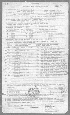 Missing Air Crew Report 10645, page 2: B-17 44-6333 Name